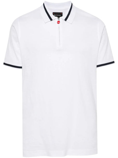 zip-up cotton polo shirt